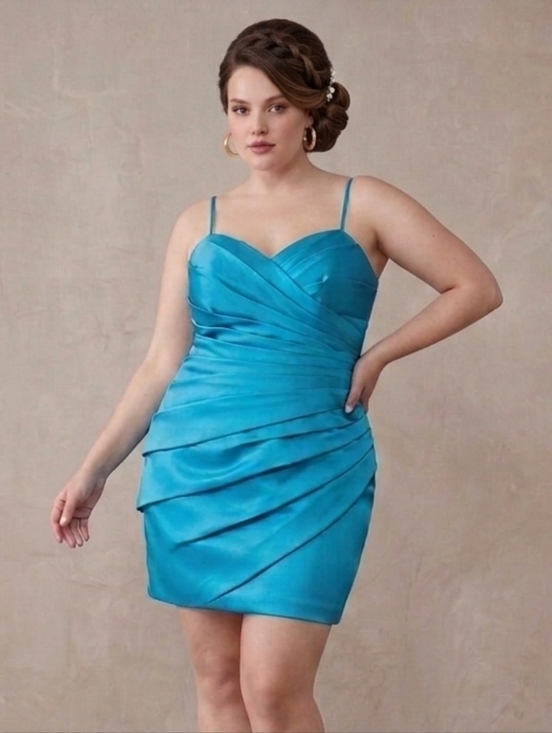 SORELLA VITA Dresses & Skirts - Sorella Vita Blue Gathered Pleat Sweetheart Mini Formal Dress - Size 20